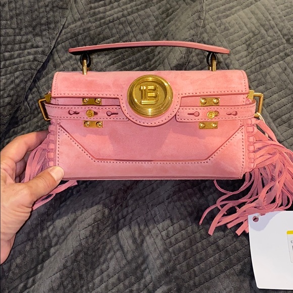 💥SOLD!💥 BALMAIN B-BUZZ BAGUETTE SUEDE BAG - Picture 2 of 11